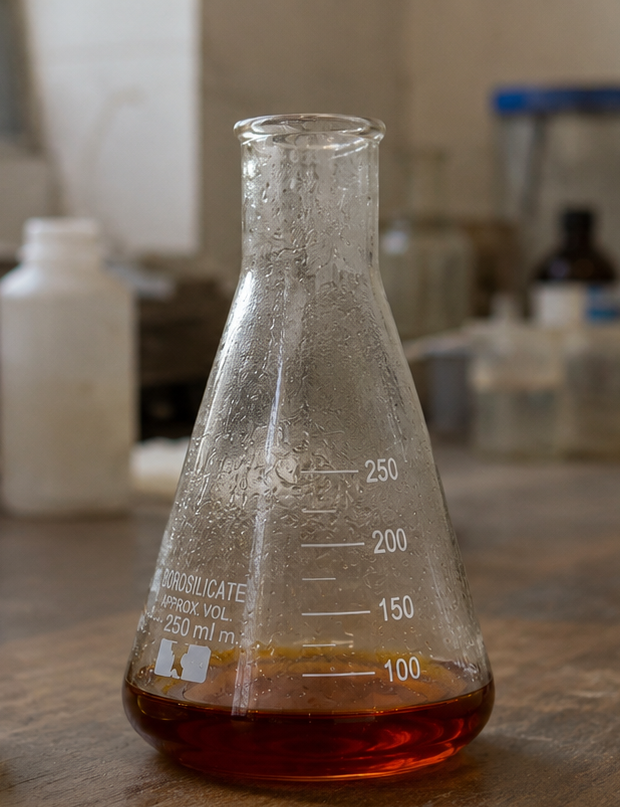 Glycerin — amber liquid in flask